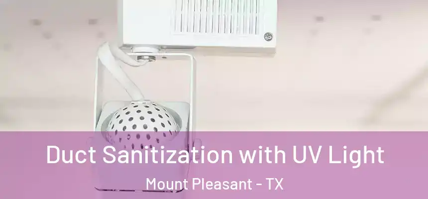 Duct Sanitization with UV Light Mount Pleasant - TX